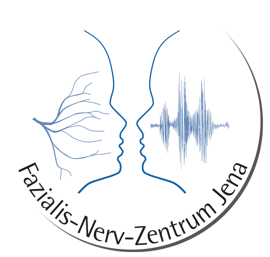 Logo des Fazialis-Nerv-Zentrums - Zwei schemenhafte Köpfe stehen sich genenüber